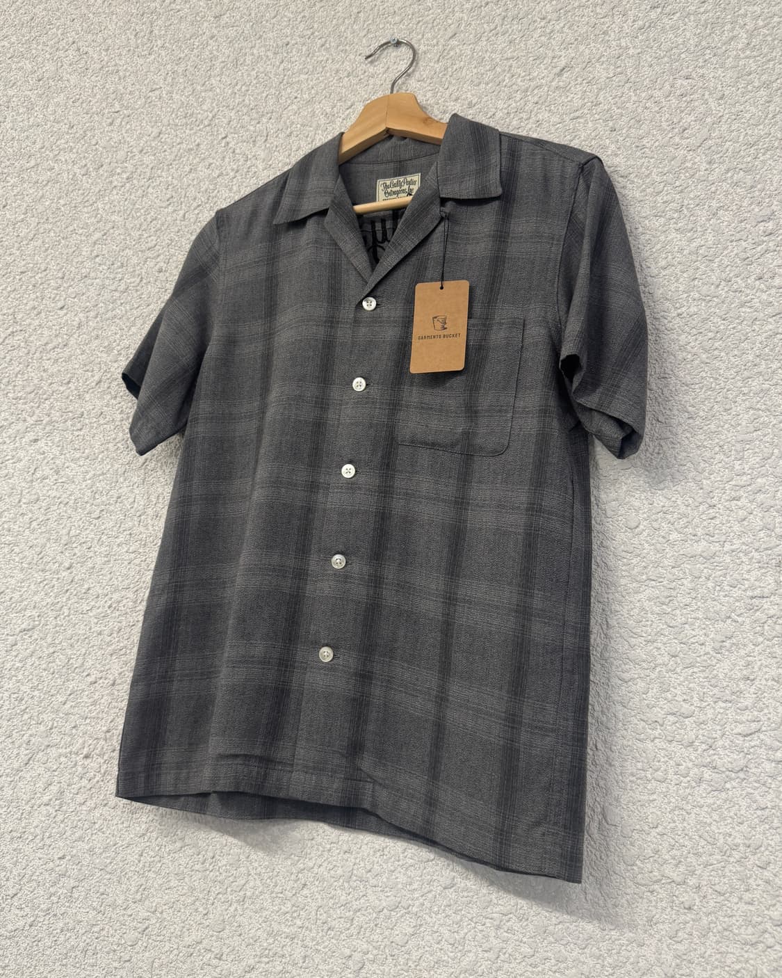 와코마리아 체크 오픈카라 셔츠 상품이미지1