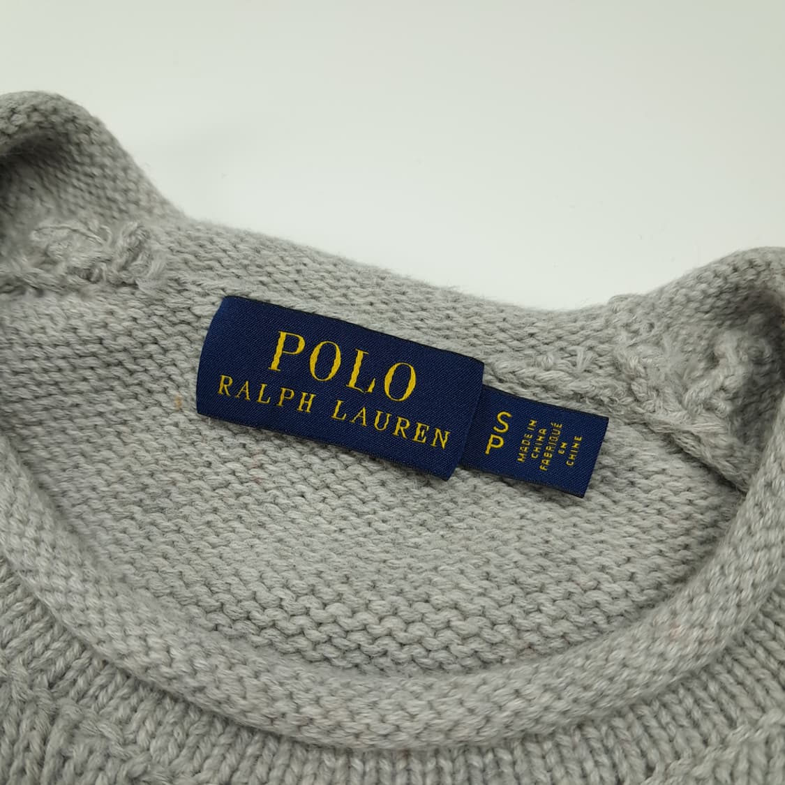 CL359 S 폴로 코튼 래글런 롤링엣지 아이스그레이 니트 스웨터 상품이미지4