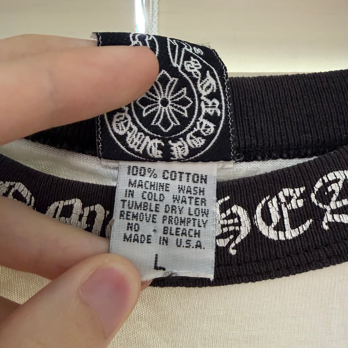 레어) 90s 올드 크롬하츠 베이스볼 멀티로고 7부 래글런 티셔츠 L 상품이미지9