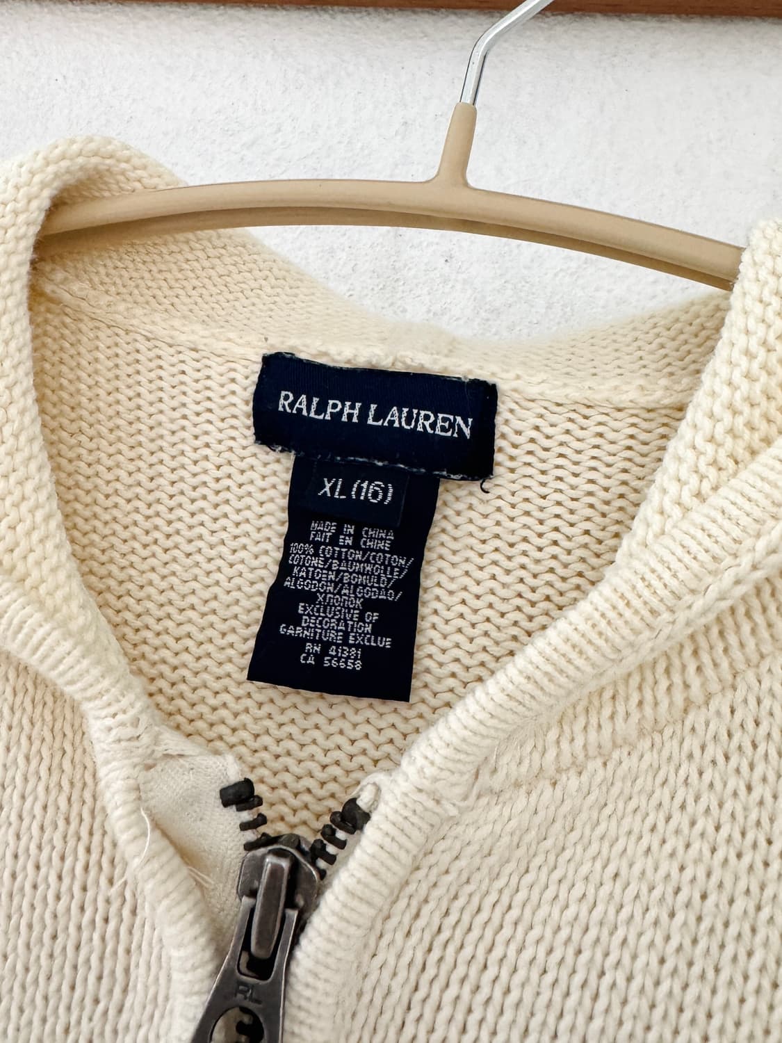 폴로 카키 니트 후드집업 상품이미지4