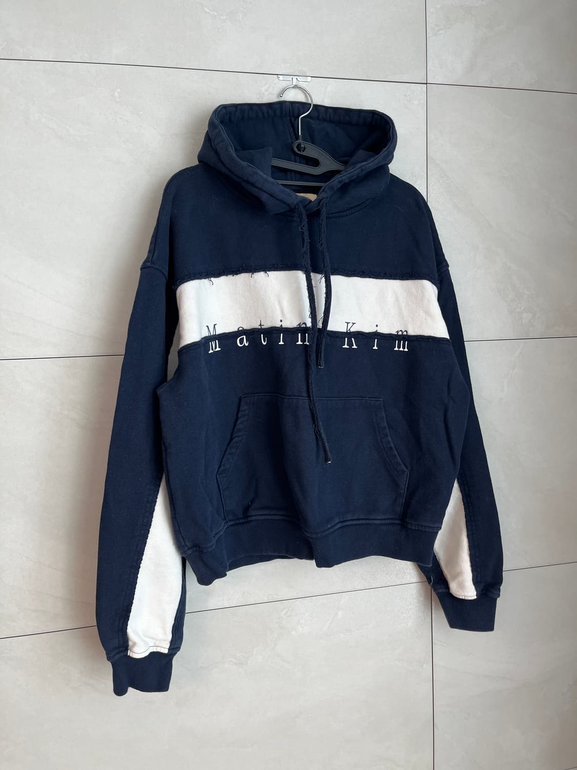 마뗑킴 정품 데님 후드티 네이비 [S] 상품이미지2