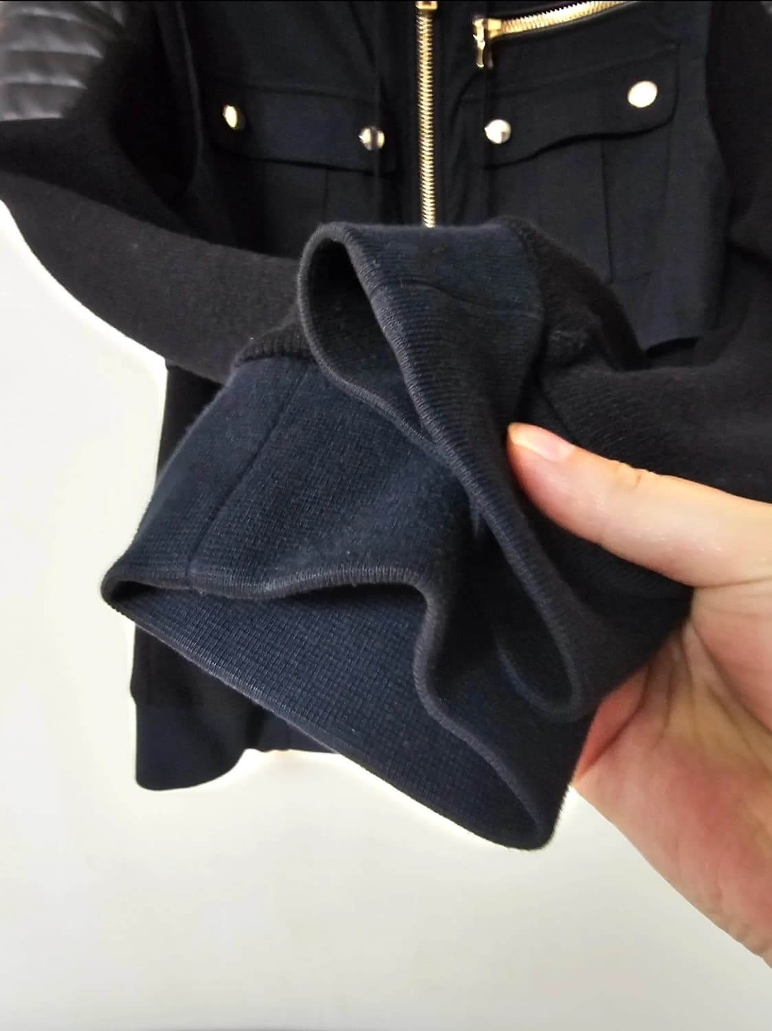 발망 가죽 패치 후드 니트 점퍼(L/정품) 상품이미지5