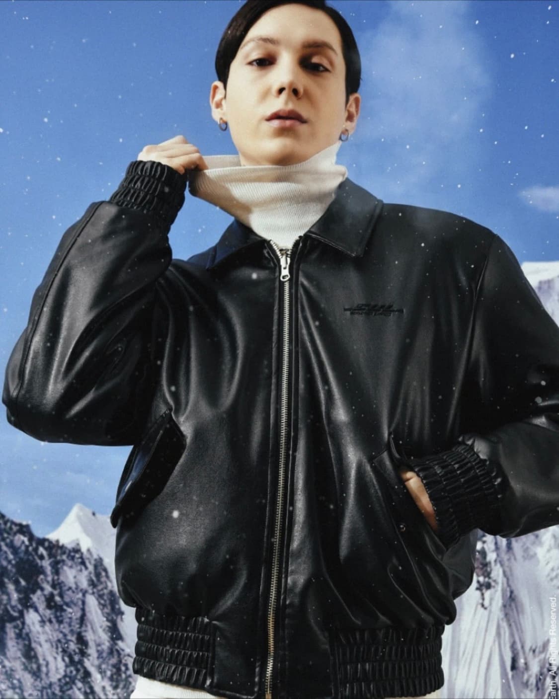 씨오엠이 양면 가죽 페이즐리 봄버 자켓 상품이미지4