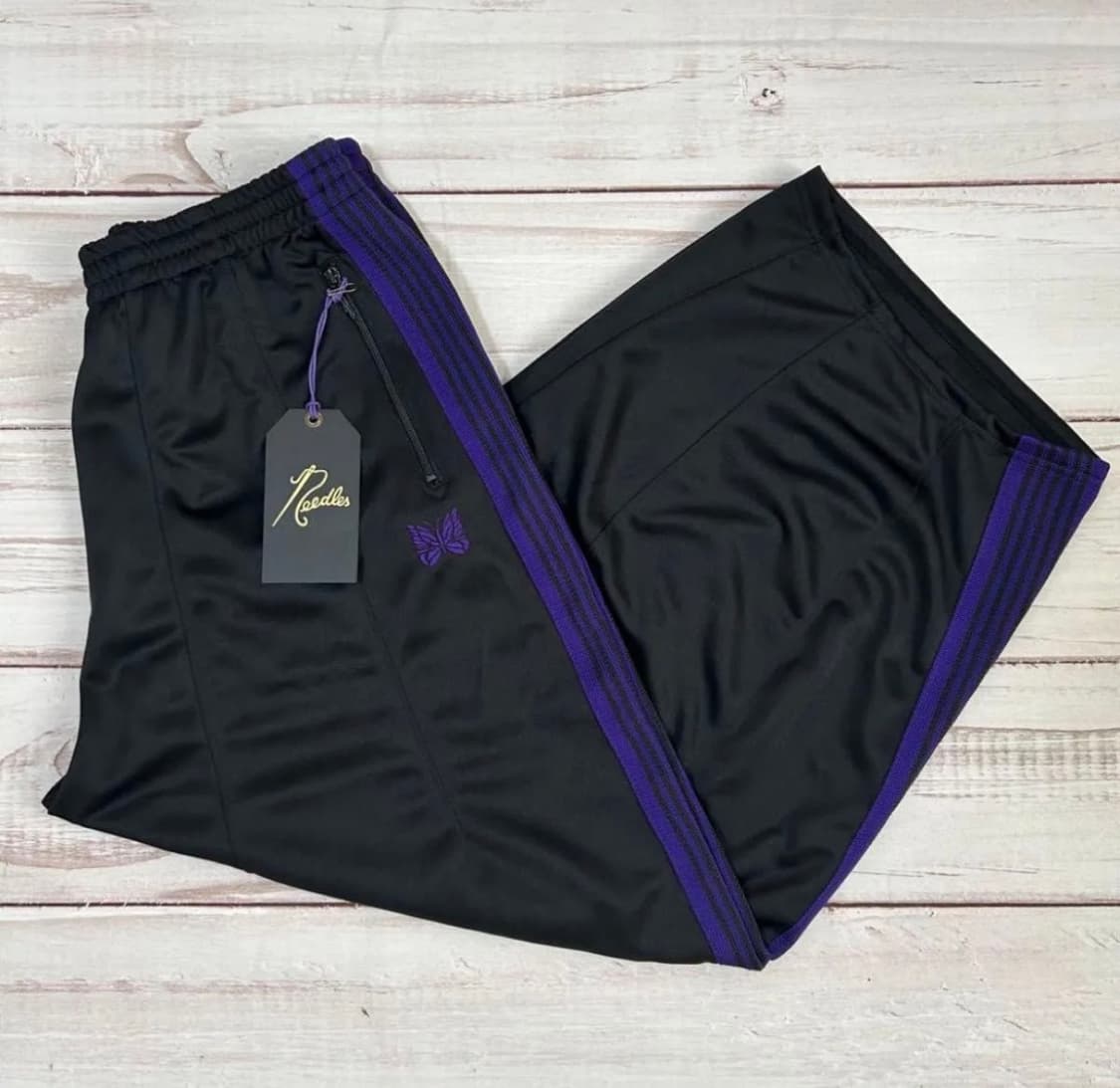 Needles 히자델 팬츠 블랙×퍼플 신품 상품이미지2