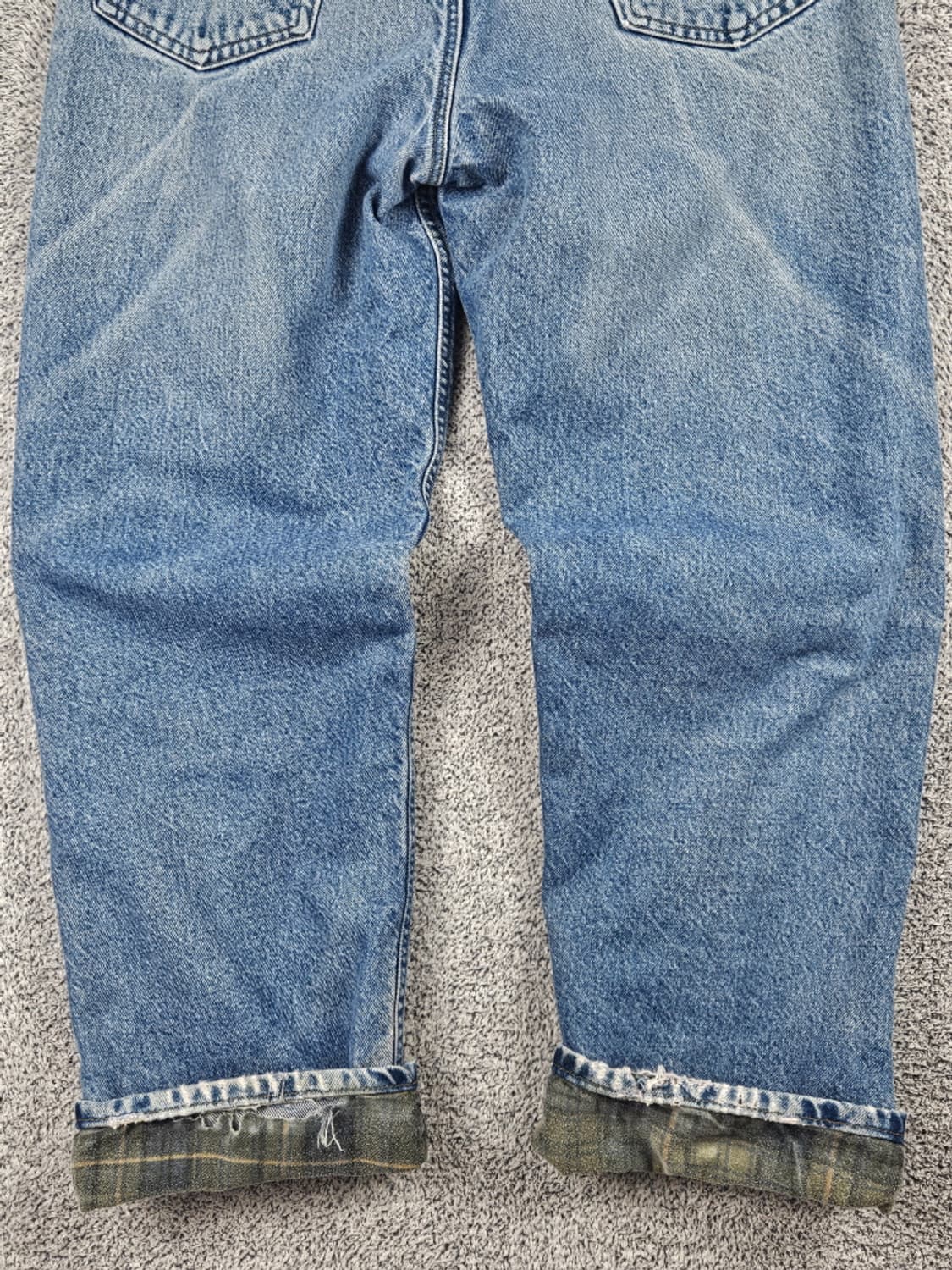 칼하트 헤비 플란넬 체크 데님 워크 팬츠 (34 X 30) / 10044 상품이미지10