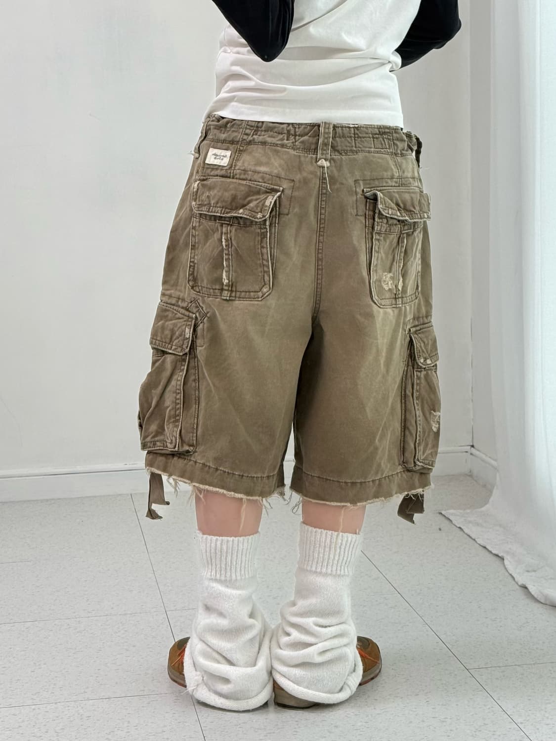 아베크롬비 카키 브라운 버뮤다 팬츠 상품이미지4