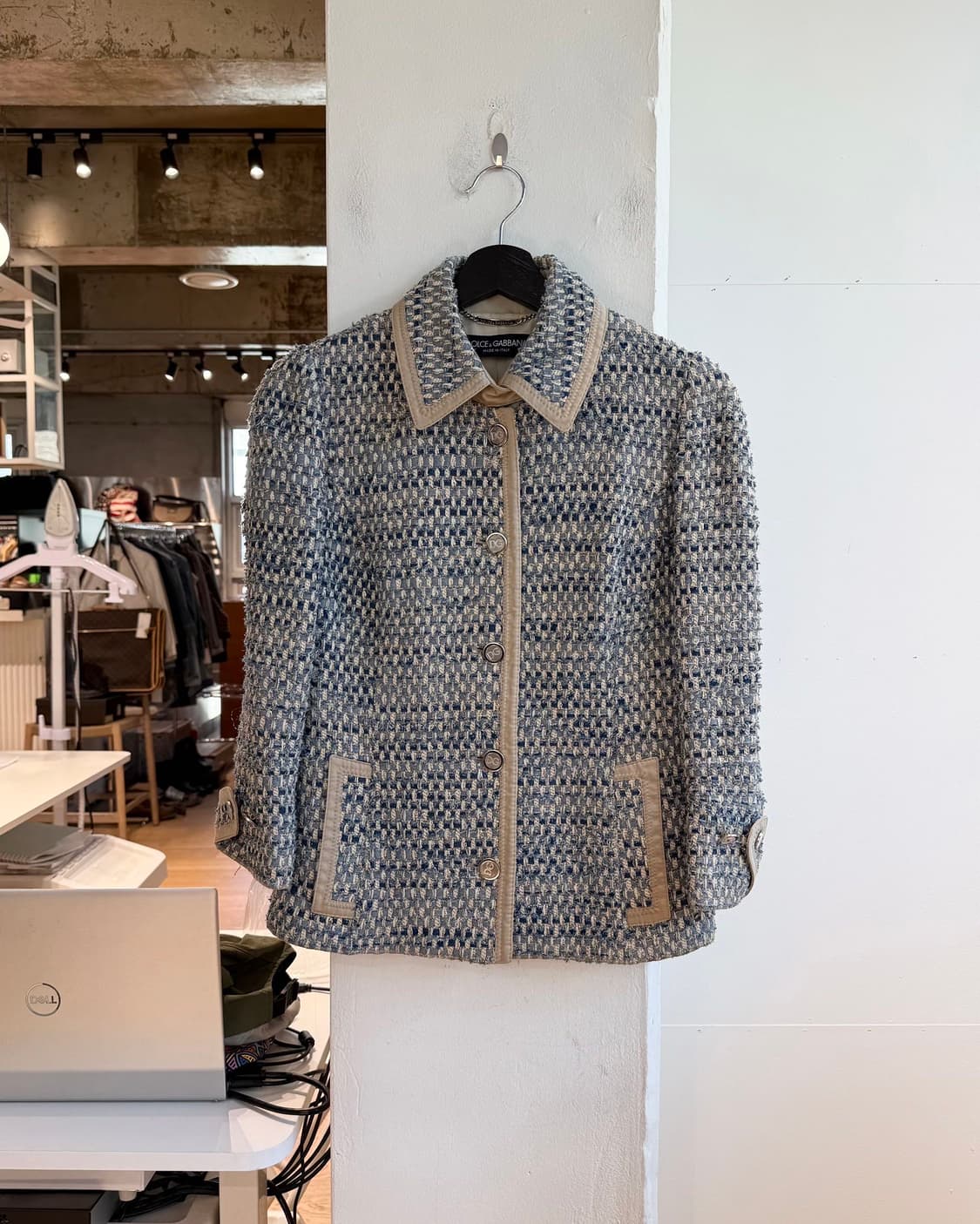 돌체앤가바나 블루 코튼 트위드 자켓 상품이미지2