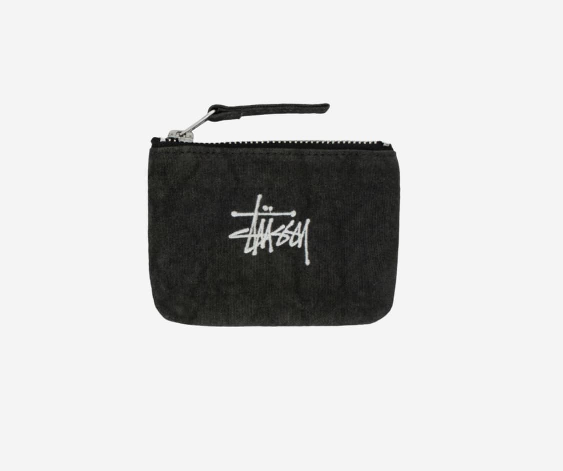 Stussy 캔버스 코인 파우치 워시드 블랙 상품이미지1
