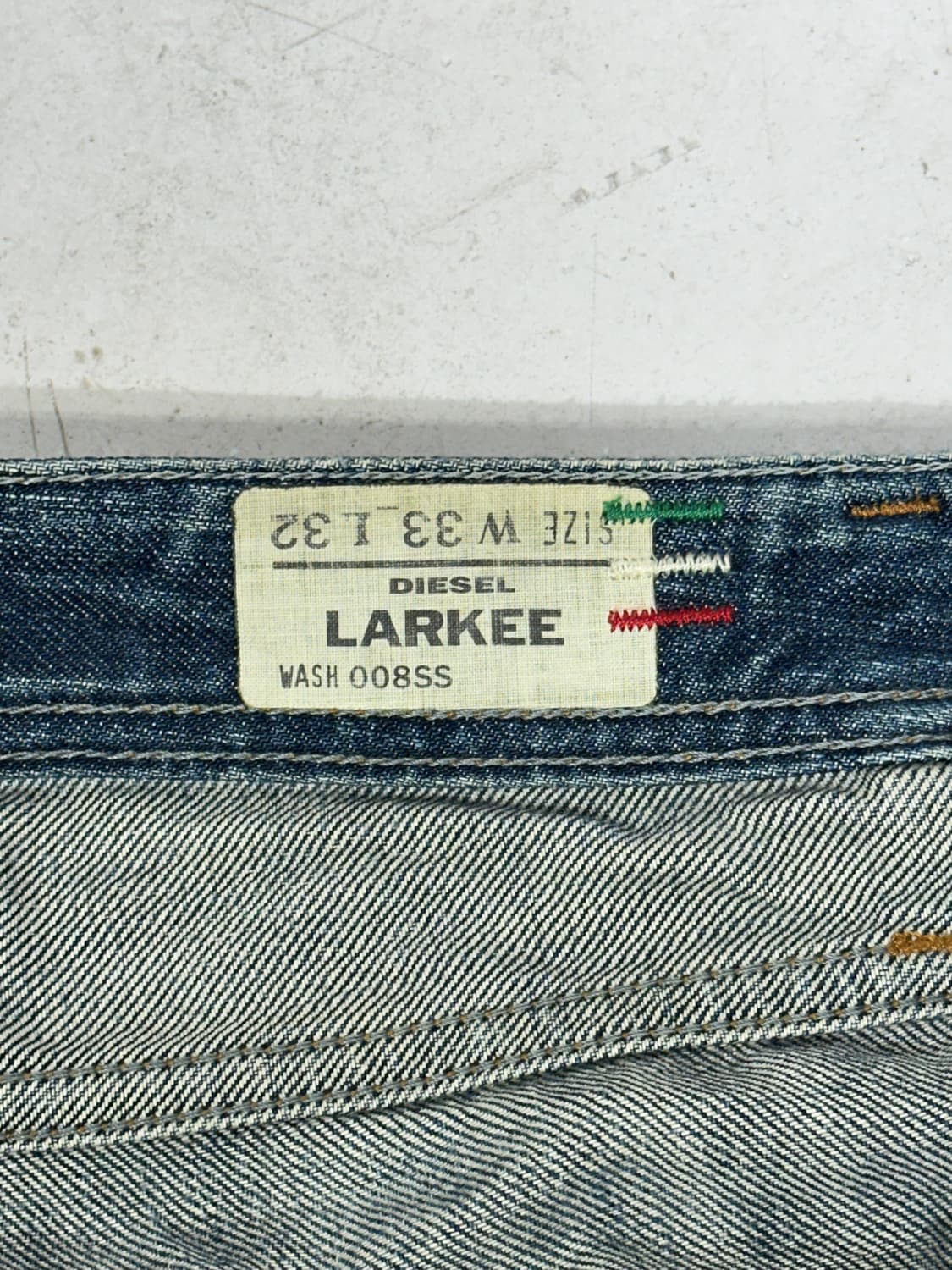 디젤 진청 레이크 워싱 와이드 데님 팬츠 청바지  상품이미지7