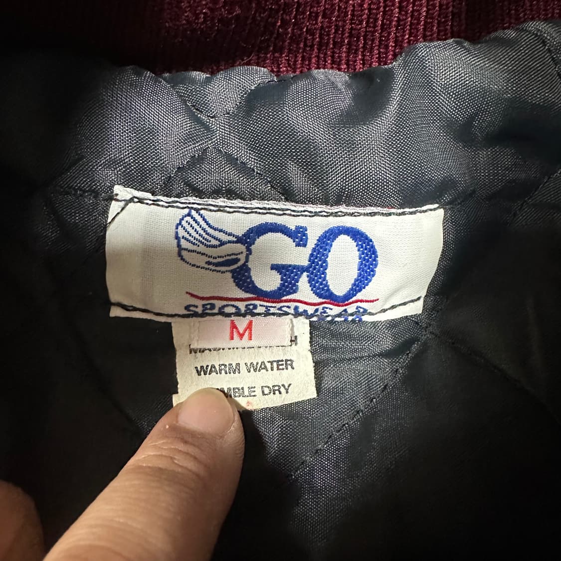 ✨ (바배) 고스포츠 90s 버건디 스타디움 누빔 자켓 점퍼 상품이미지3