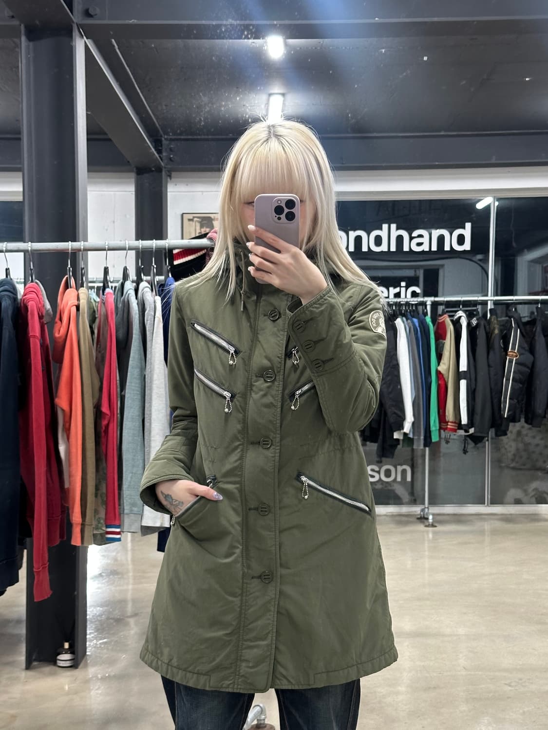 히스테릭 글래머 야상 지퍼 단추 자켓 상품이미지1