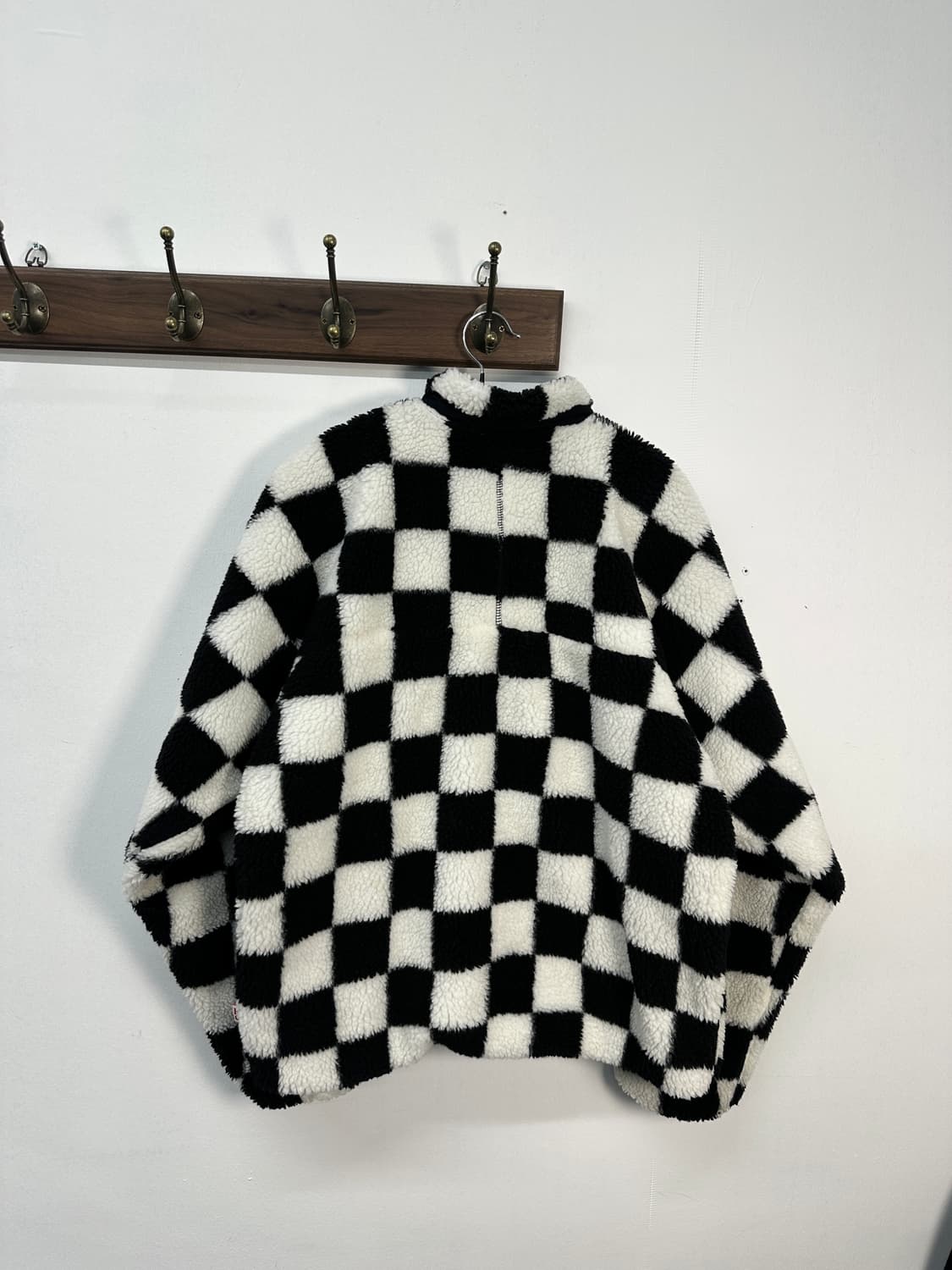 kanco 체커보드 쉐르파 자켓 남녀공용 free 상품이미지5