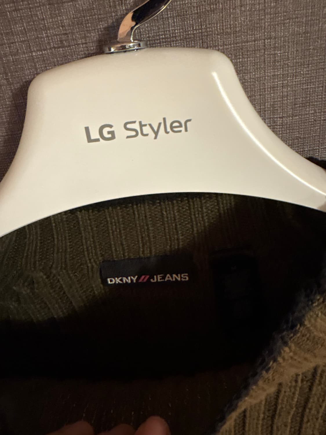 DKNY 카키 골지 니트 상품이미지2