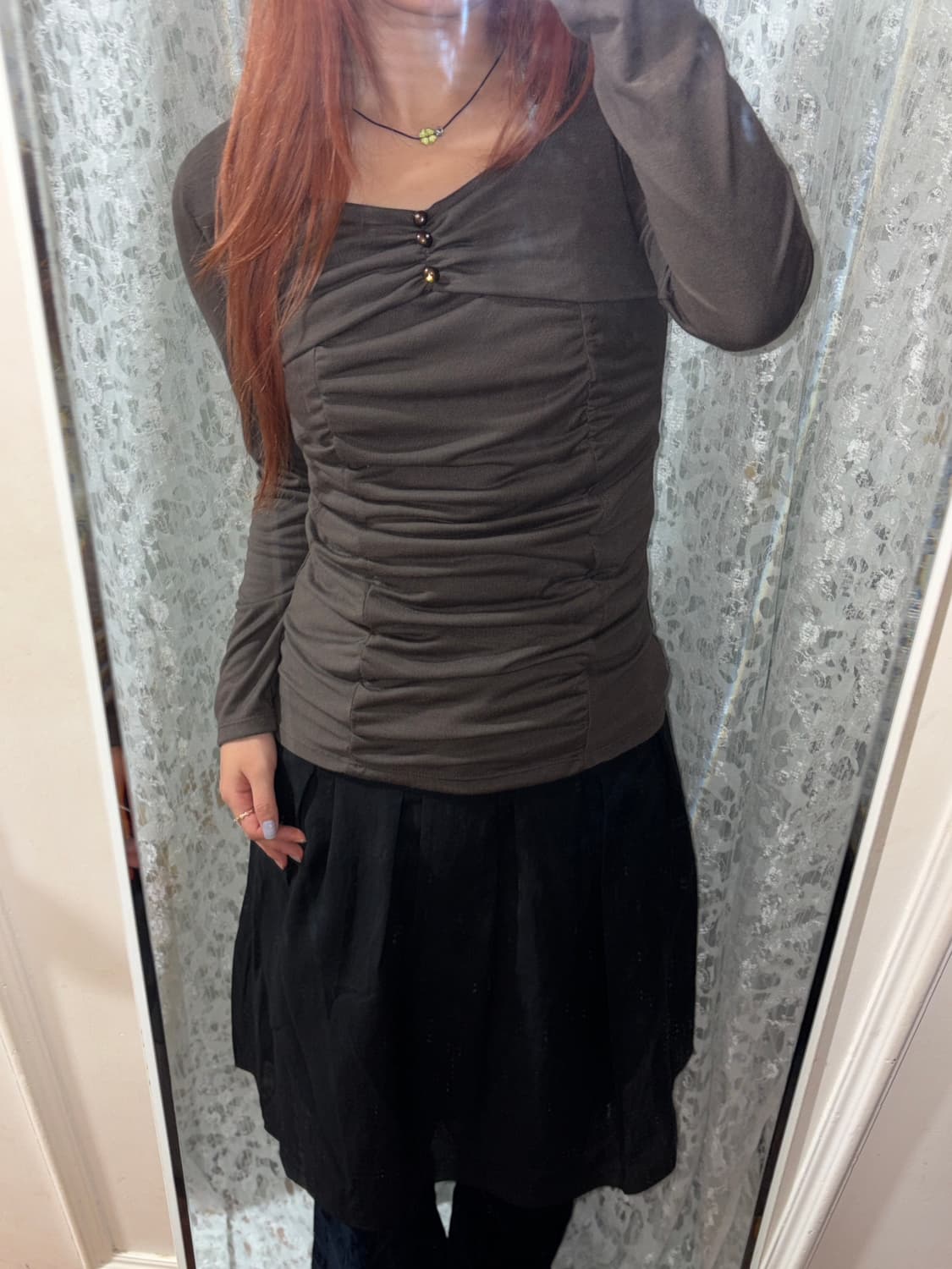 셔링 리본 슬리브 상품이미지6