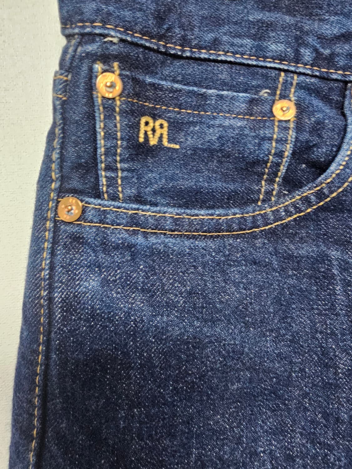 RRL 로우 스트레이트 원스 워시 셀비지 진 (31X30) 상품이미지3