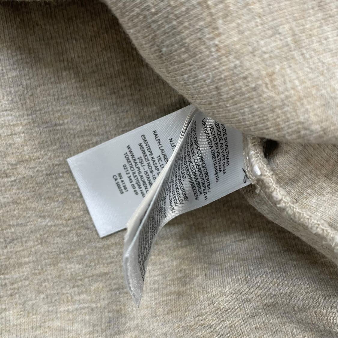 폴로 랄프로렌 포니 로고 반집업 니트 베이지 상품이미지4