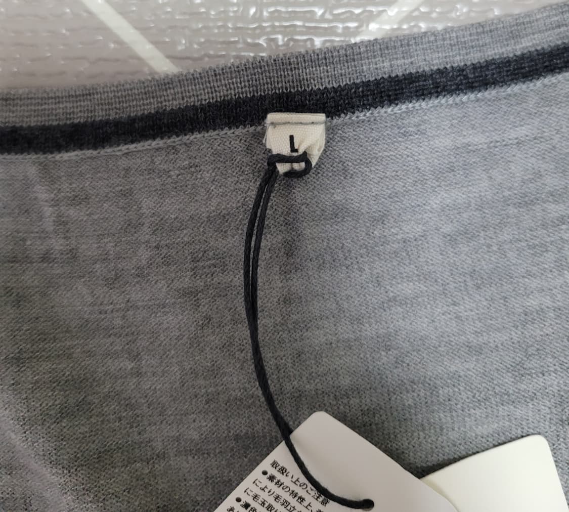 새상품)무인양품 무지 라보 울캐시미어 U넥 니트 티셔츠 L 상품이미지4