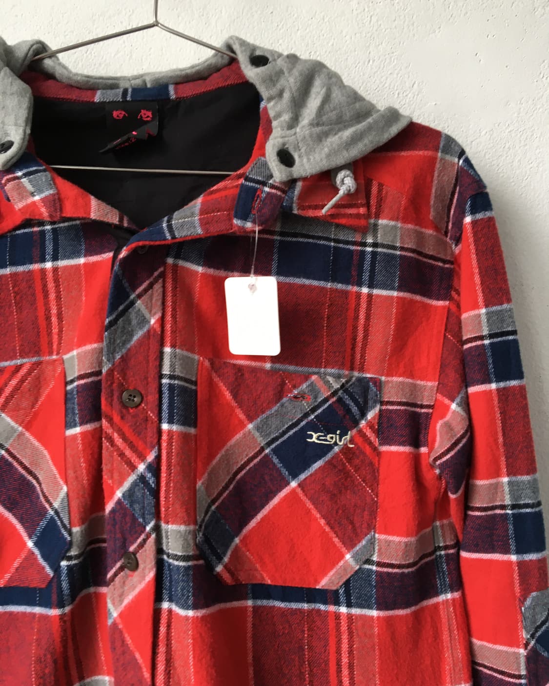 Hood layered check pattern shirt 상품이미지4