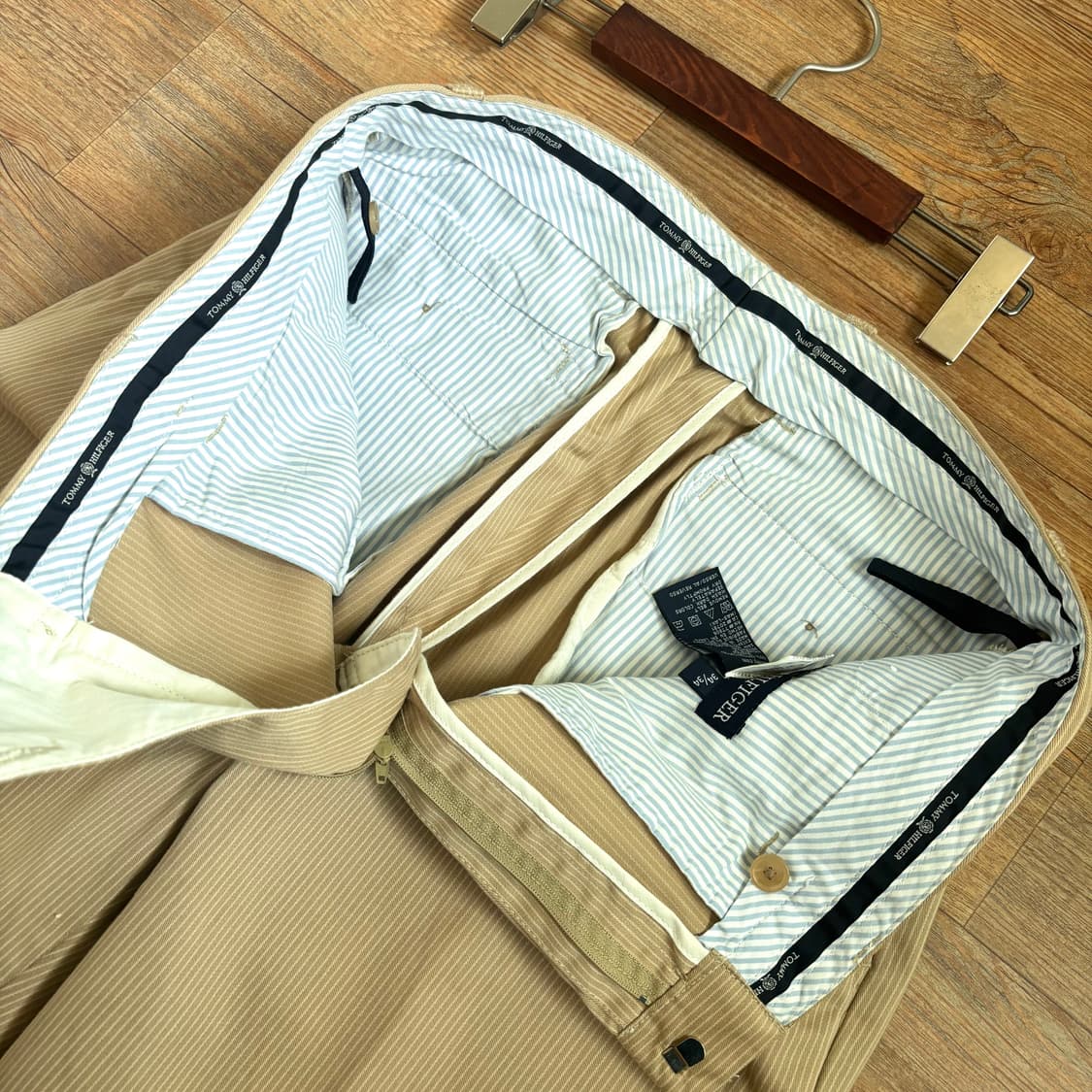 새제품급 타미힐피거 34 스트라이프 팬츠 바지 루즈핏 실루엣 상품이미지5