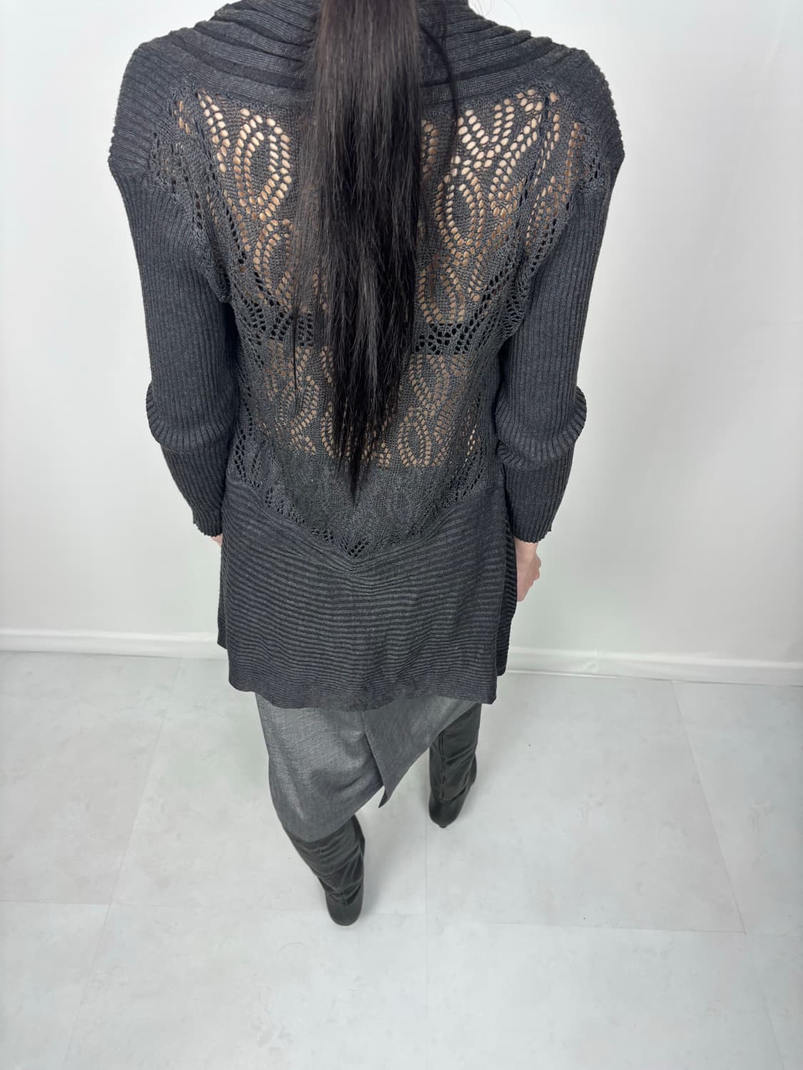 BACK PATTERNED LONG CARDIGAN 상품이미지5