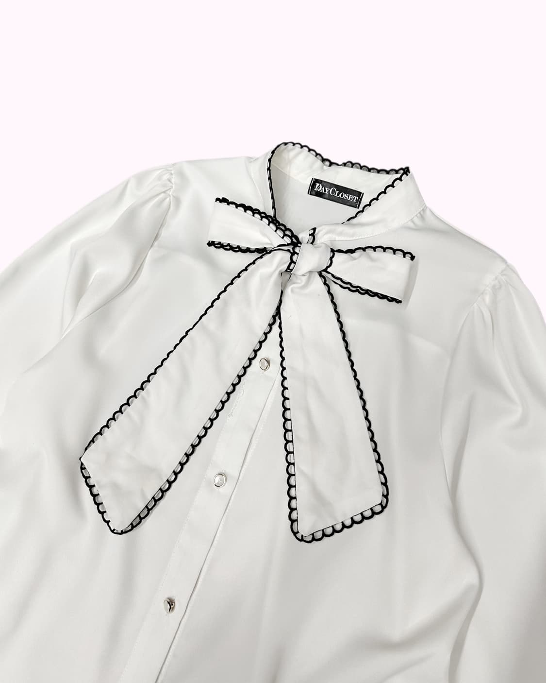ribbon collar silky blouse 상품이미지2