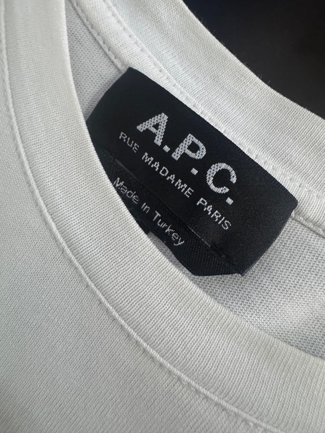 정품!! APC 아페쎄 스펠아웃 반팔 티셔츠 L 화이트 상품이미지4