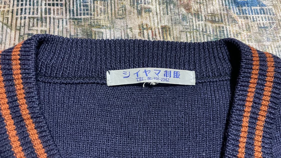 JPN 90s~00s 일본 빈티지 모리걸 프레피 브이넥 교복 니트 상품이미지6