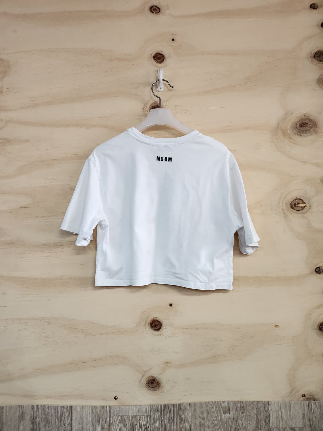 1212) MSGM 키즈 고양이프린팅 크롭 반팔티 상품이미지2