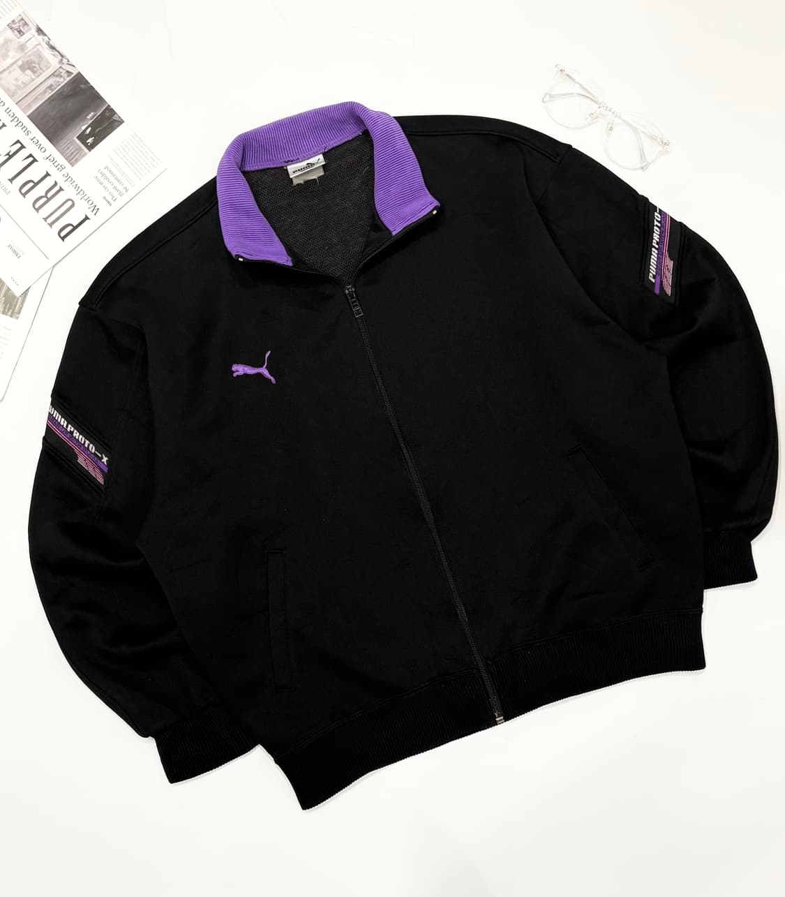 PUMA 푸마 오버핏 퍼플 블랙 트랙탑 져지 상품이미지1