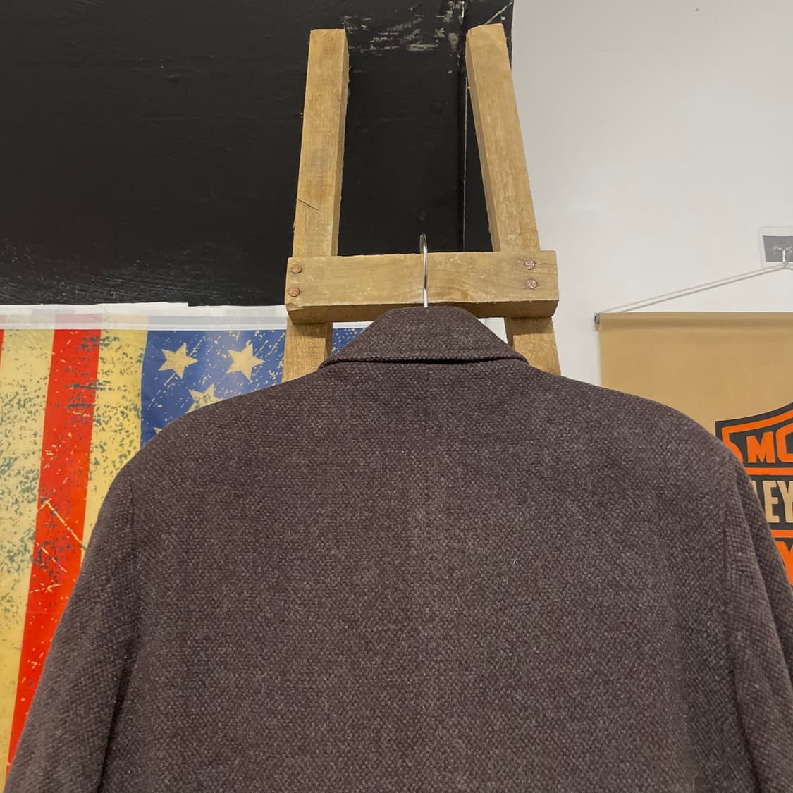 90s YSL 입생로랑 트윌 울 버튼 스트레이트 코트 상품이미지4