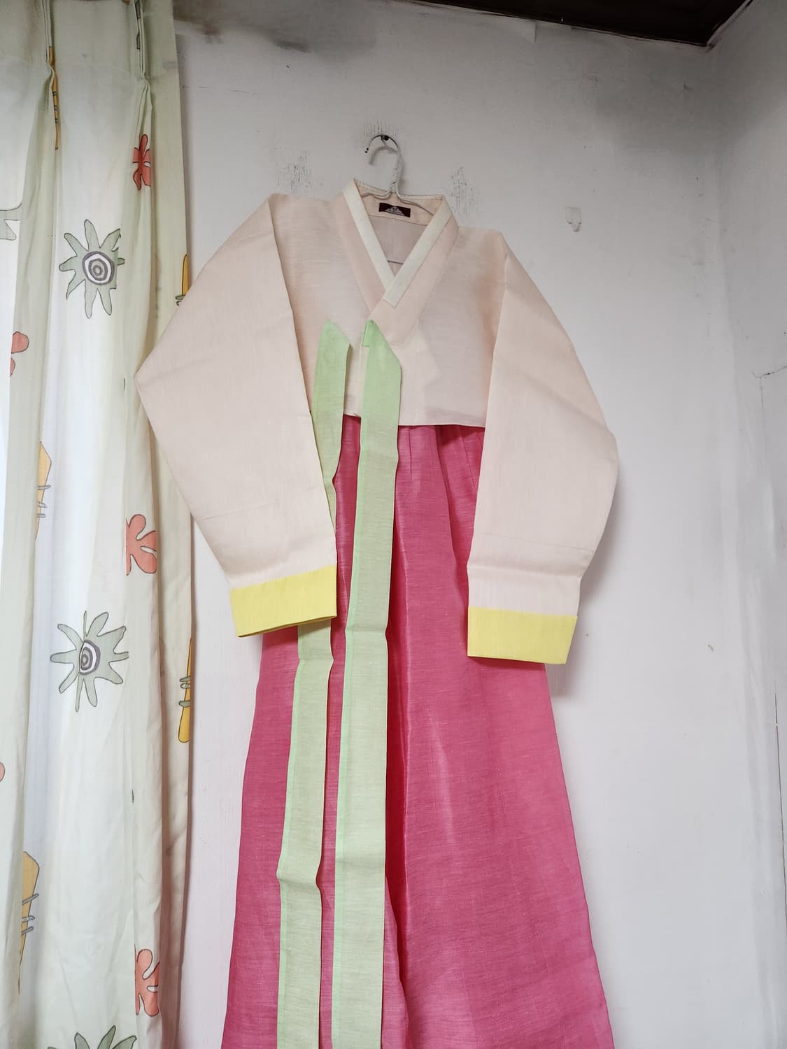 금단제 아이보리/핑크색 여자 한복 풀세트77~77반 상품이미지2