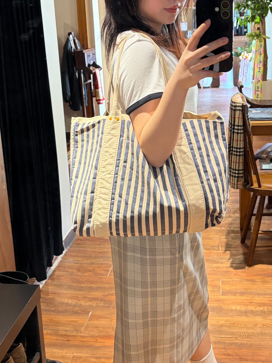 45rpm Stripe Cotton Tote Bag 상품이미지3