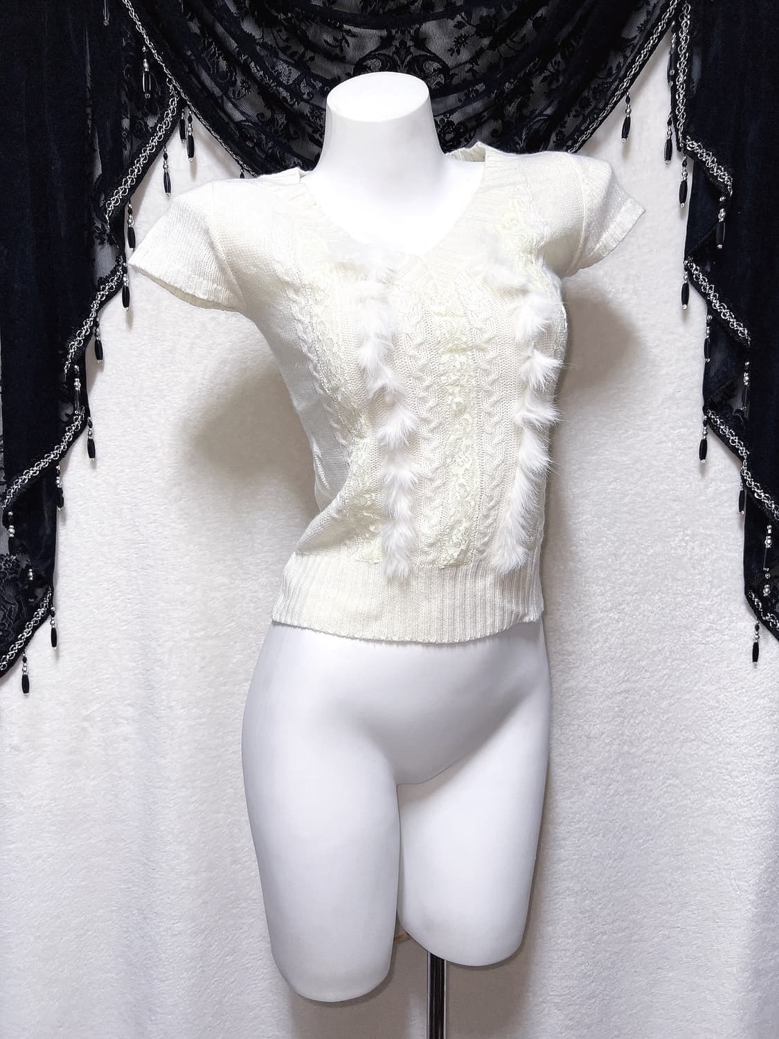 윈터페어리 래빗퍼 반팔니트 로걀탑 로맨틱갸루 시로 달천 핀터 헤이세이 상품이미지6