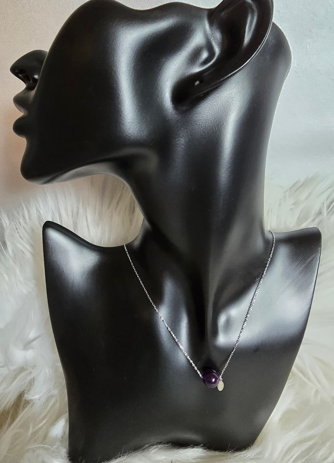 써지컬스틸 원석목걸이_자수정 상품이미지1