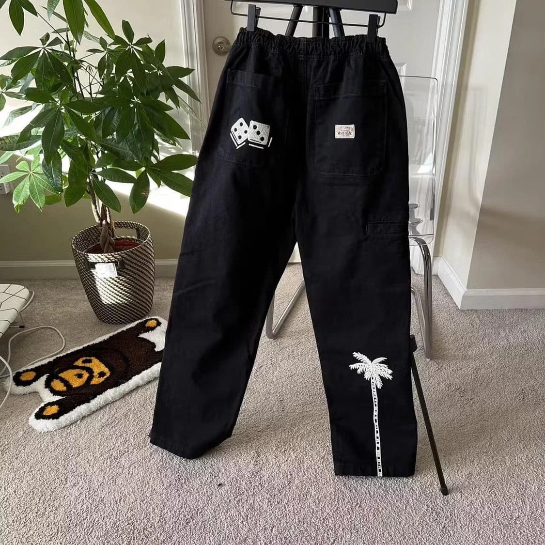 스투시 노마 아이콘 비치 팬츠 워시드 블랙 상품이미지2