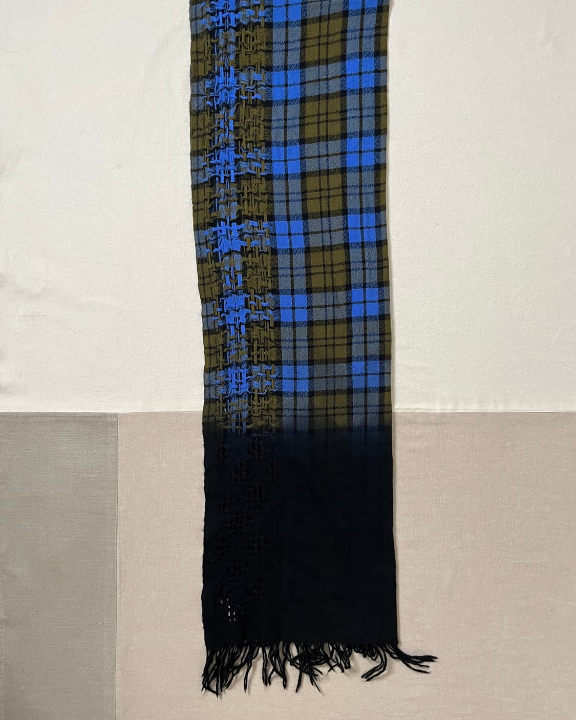 요지야마모토 뿌르옴므 체크 그라데이션 머플러 yohji yamamoto 상품이미지7