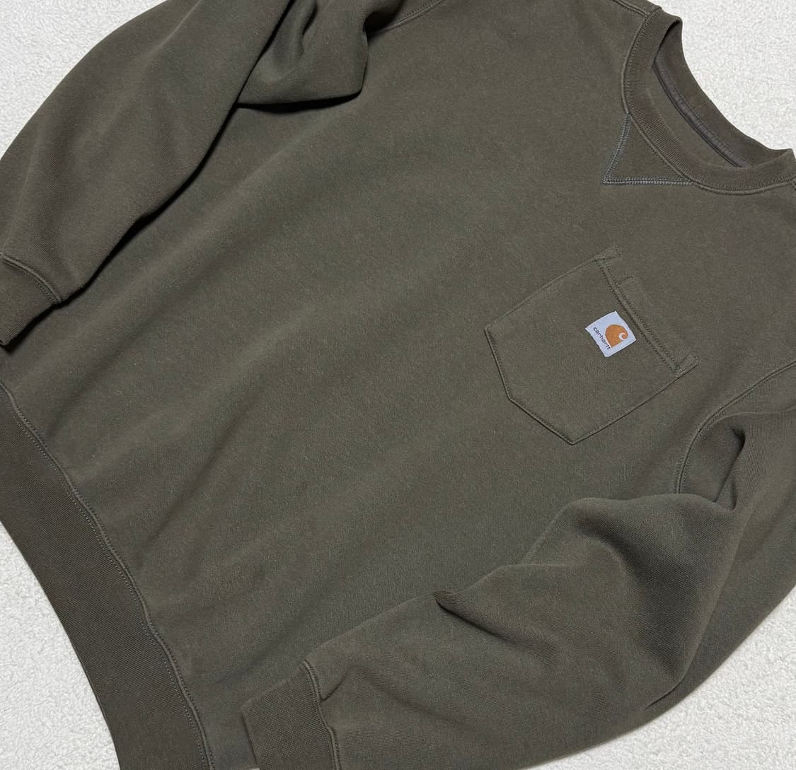 칼하트 카키 기모 맨투맨 상품이미지3