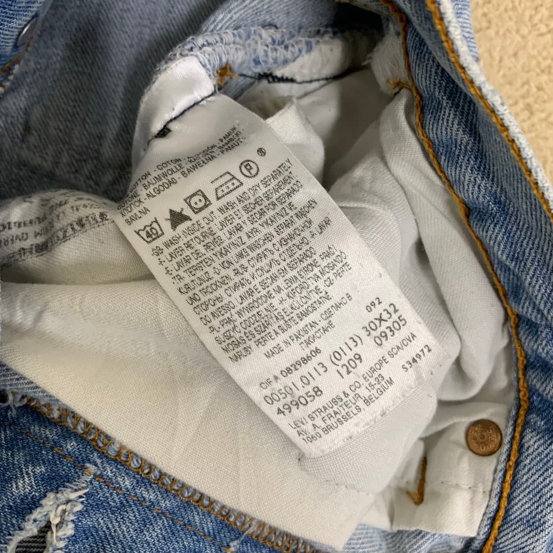 빈티지 리바이스 501 워싱 데님팬츠(29사이즈) 여자청바지 남자청바지 상품이미지8