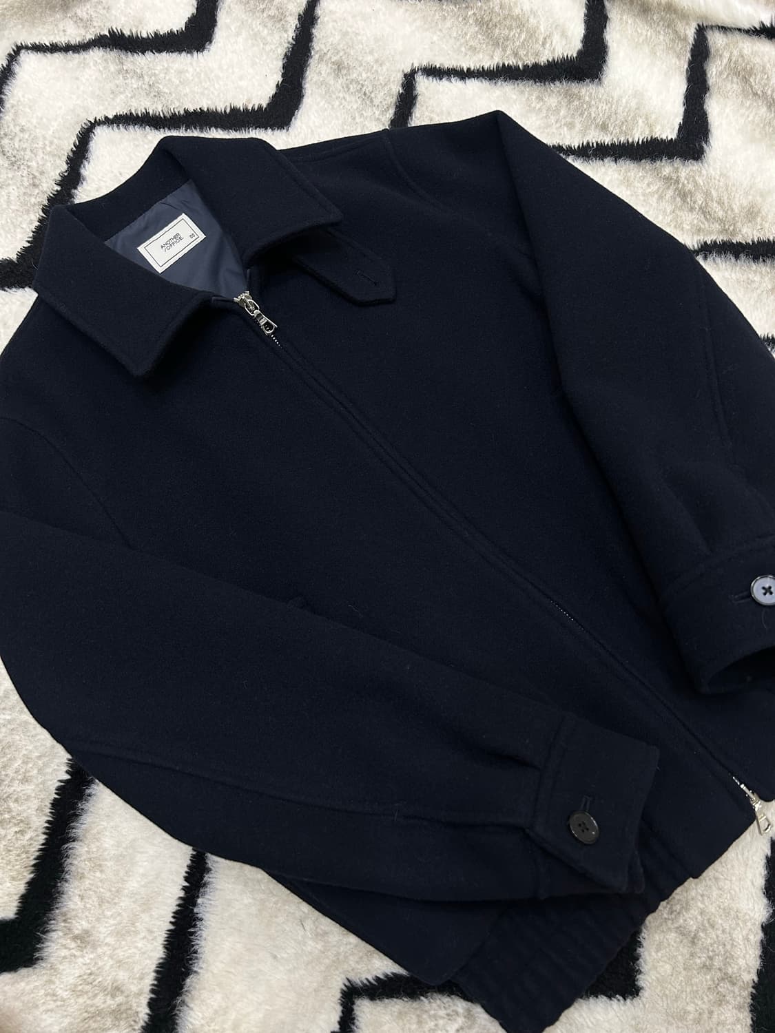 [00]어나더오피스 볼륨 모직 블루종/다크네이비 상품이미지3