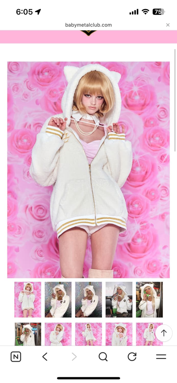 베이비메탈클럽 마시멜로우 키티 퍼자켓 상품이미지1