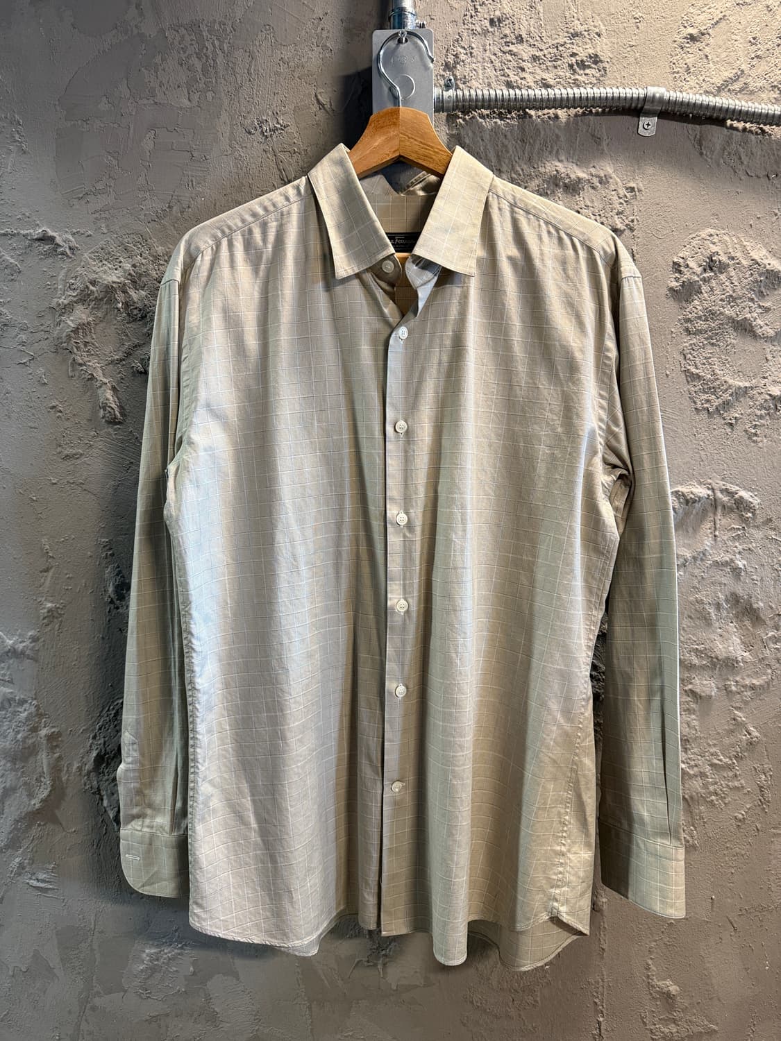 페라가모 체크 패턴 셔츠 베이지 98-180 (L) 상품이미지1