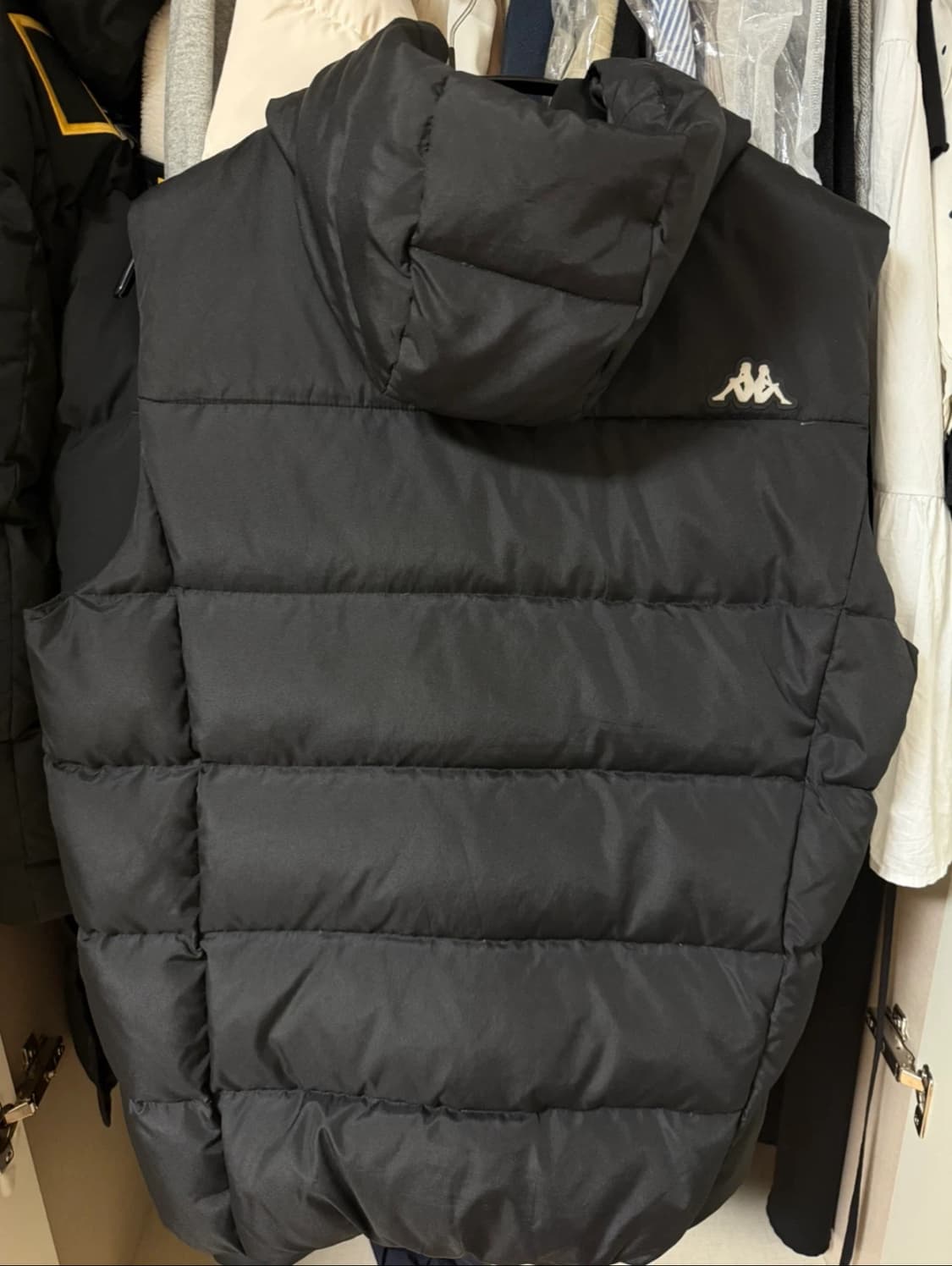 카파 후드 패딩 조끼 블랙 100(L) 상품이미지2