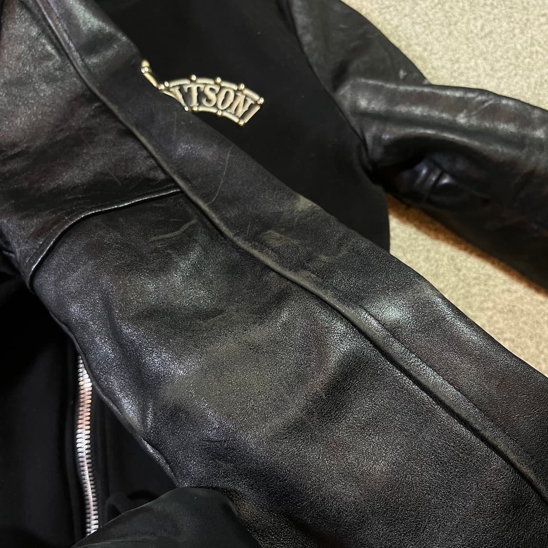 브랫슨 14fw 스컬 빅 패치 울 레더 바시티 자켓 상품이미지7