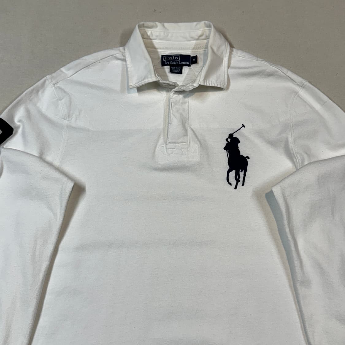 M) 폴로 랄프로렌 빅포니 화이트 럭비티 긴팔 카라티 상품이미지3