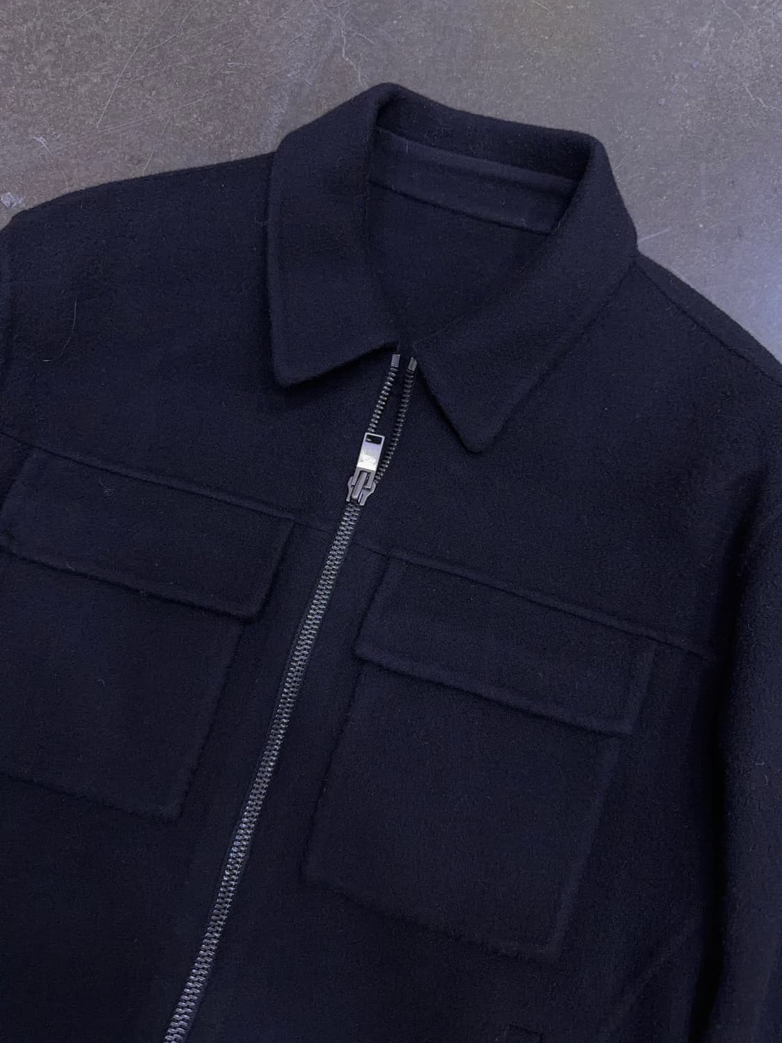 시스템옴므 캐시미어 울 블렌디드 포켓 블루종 자켓 블랙 95 상품이미지3