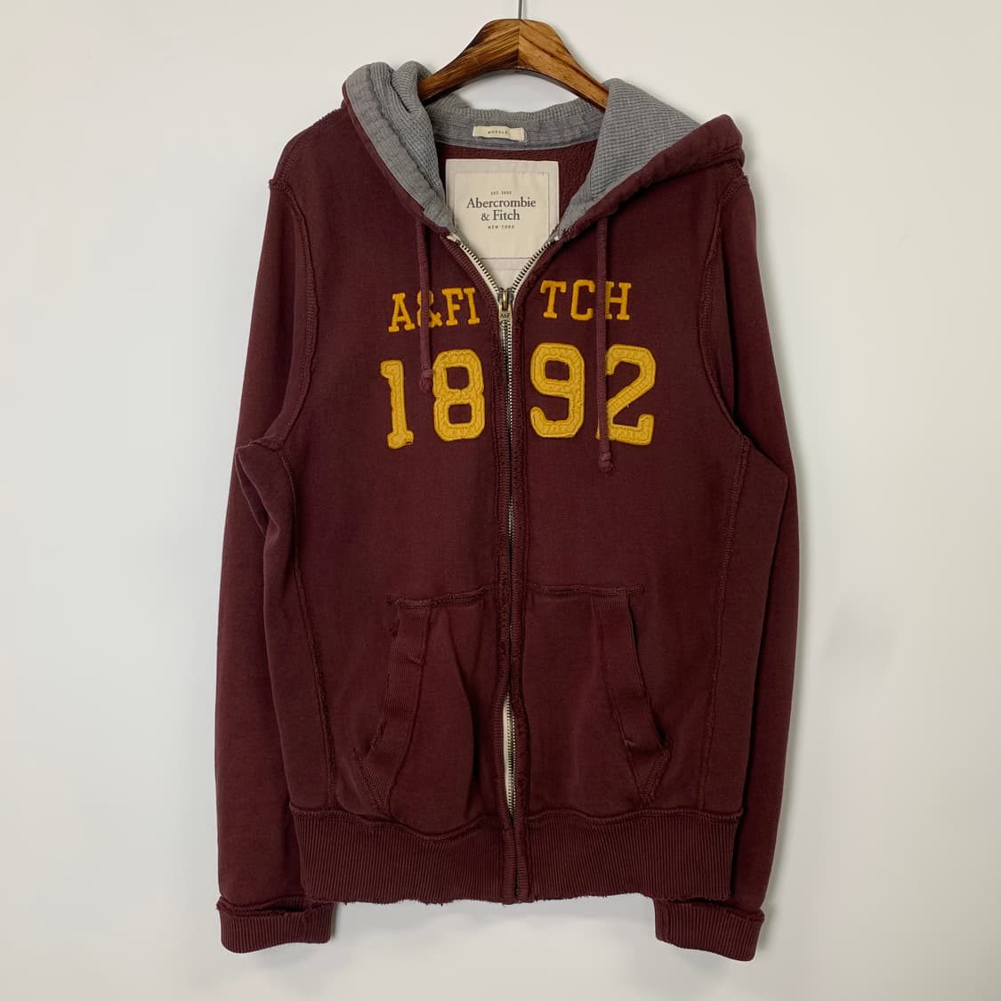 아베크롬비 y2k 와투케 버건디 후드집업 상품이미지2