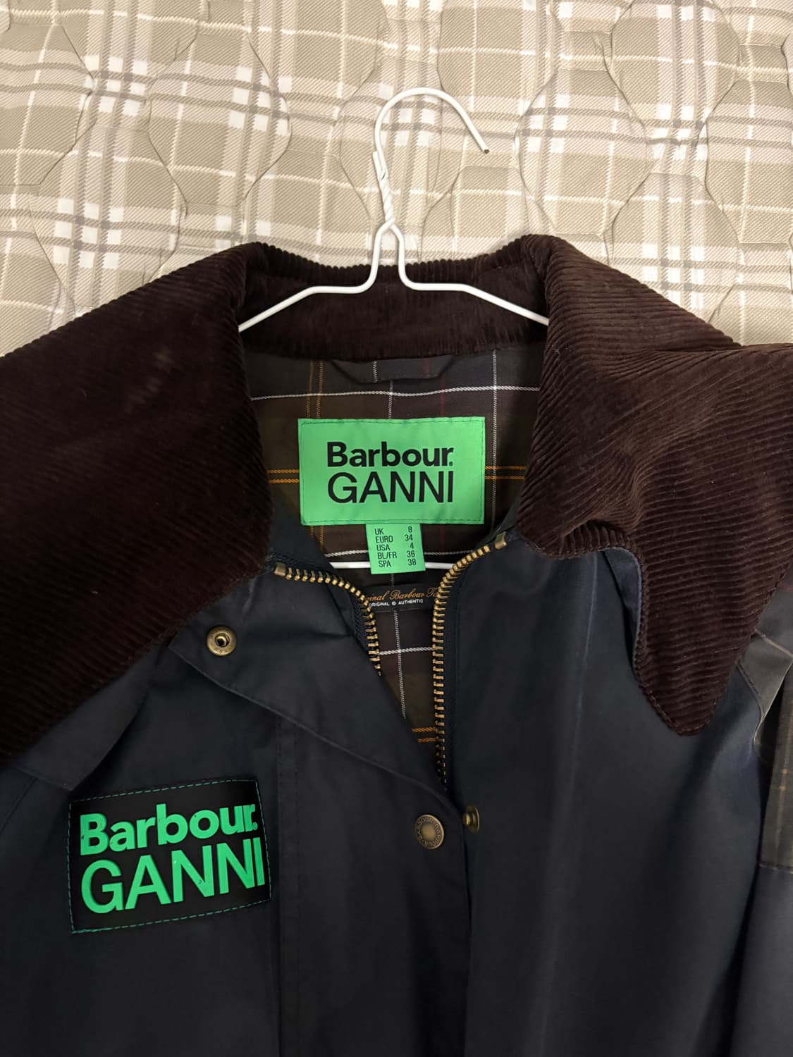 바버X가니 콜라보 왁스자켓 EU34 UK8 상품이미지5