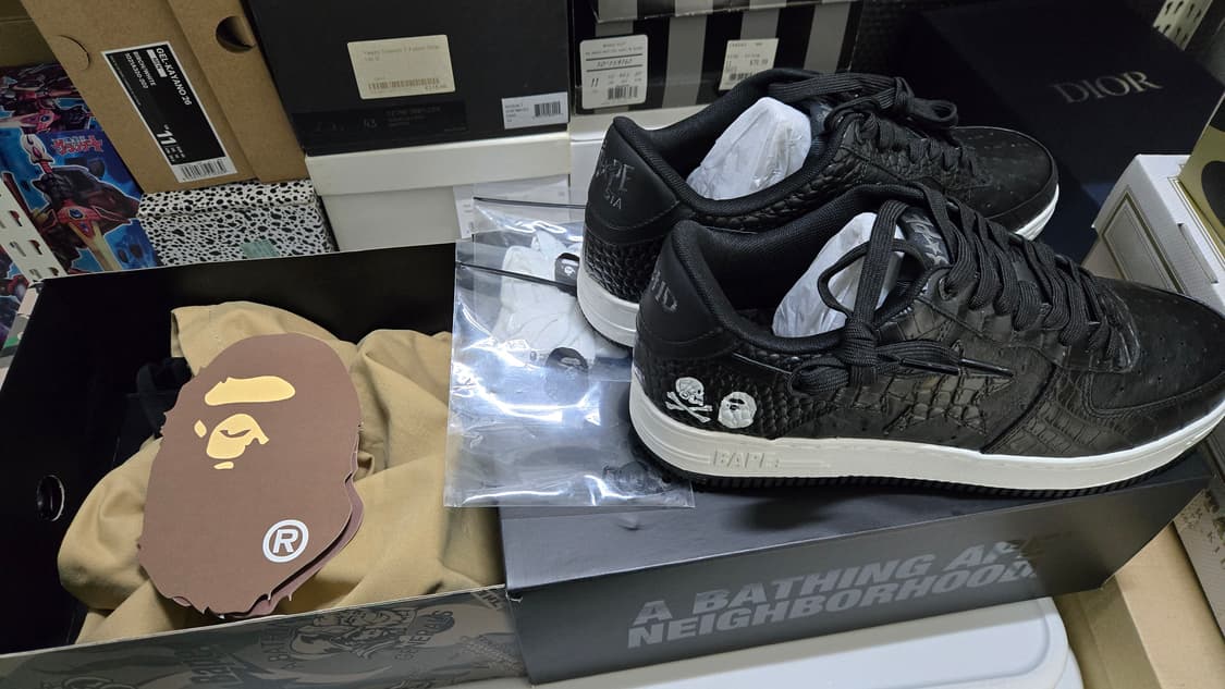 베이프 X 네이버후드 베이프스타 파이톤 블랙 11사이즈(290) 상품이미지3