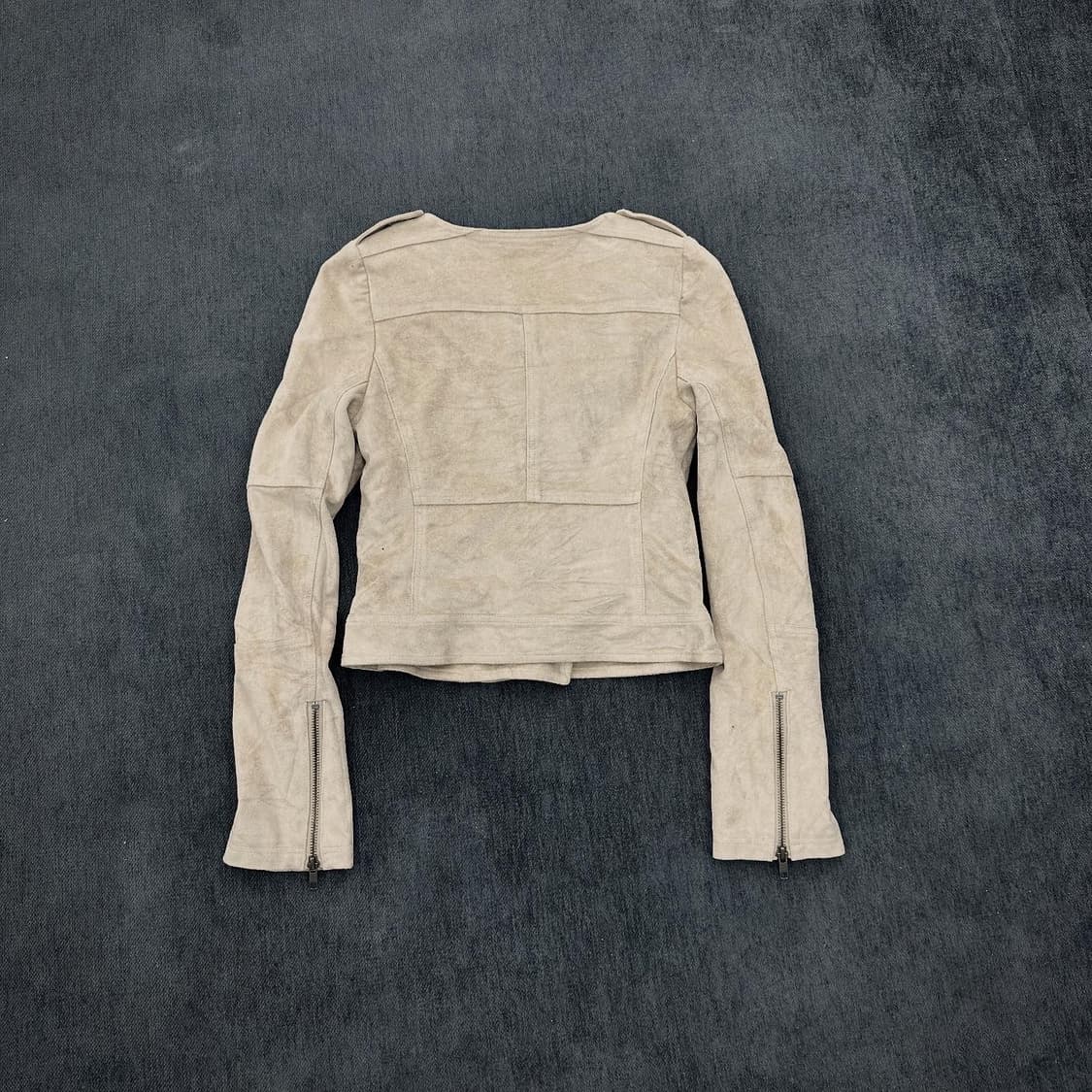 Ivory suede rider jacket 상품이미지5