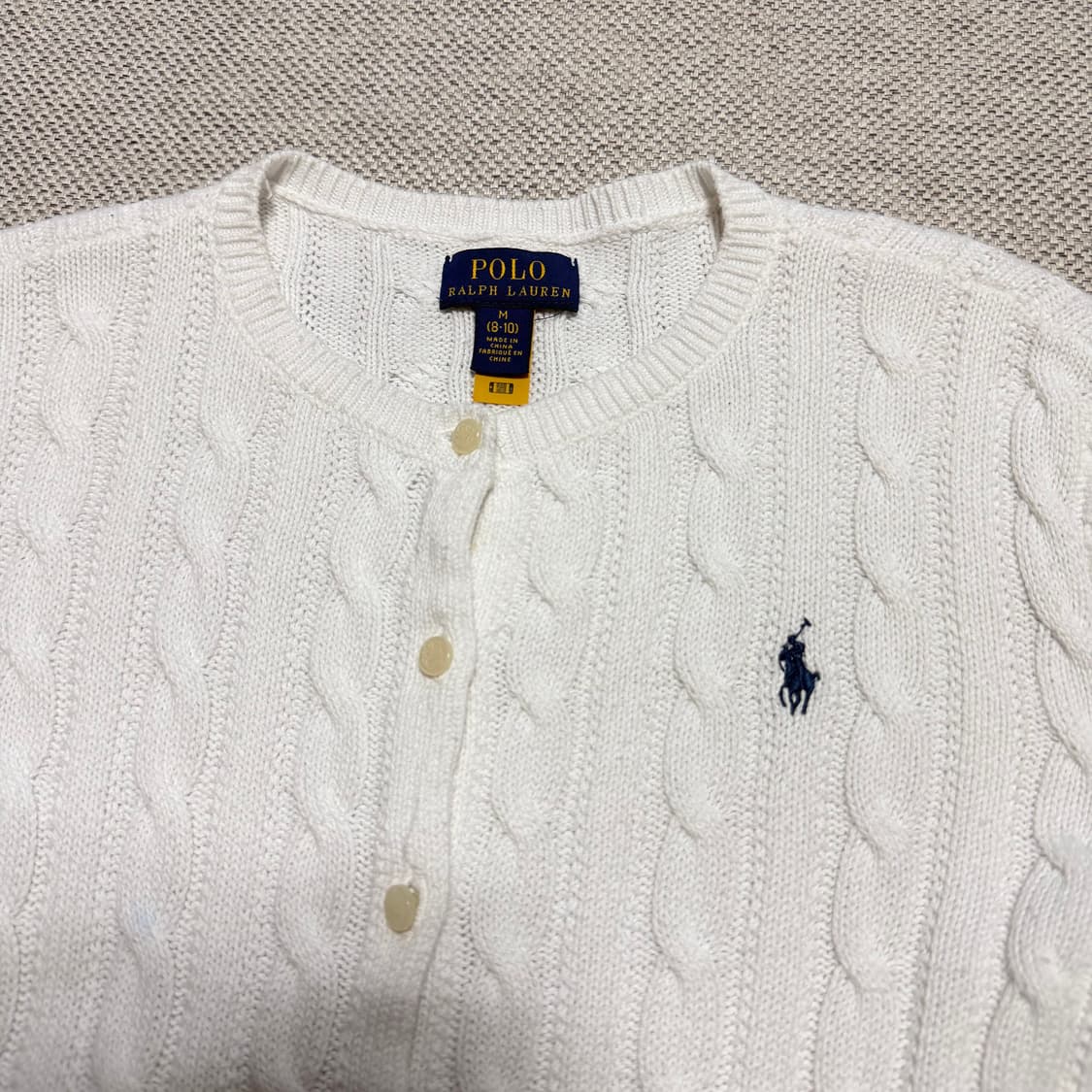 폴로 랄프로렌 화이트 케이블 니트 가디건 상품이미지2